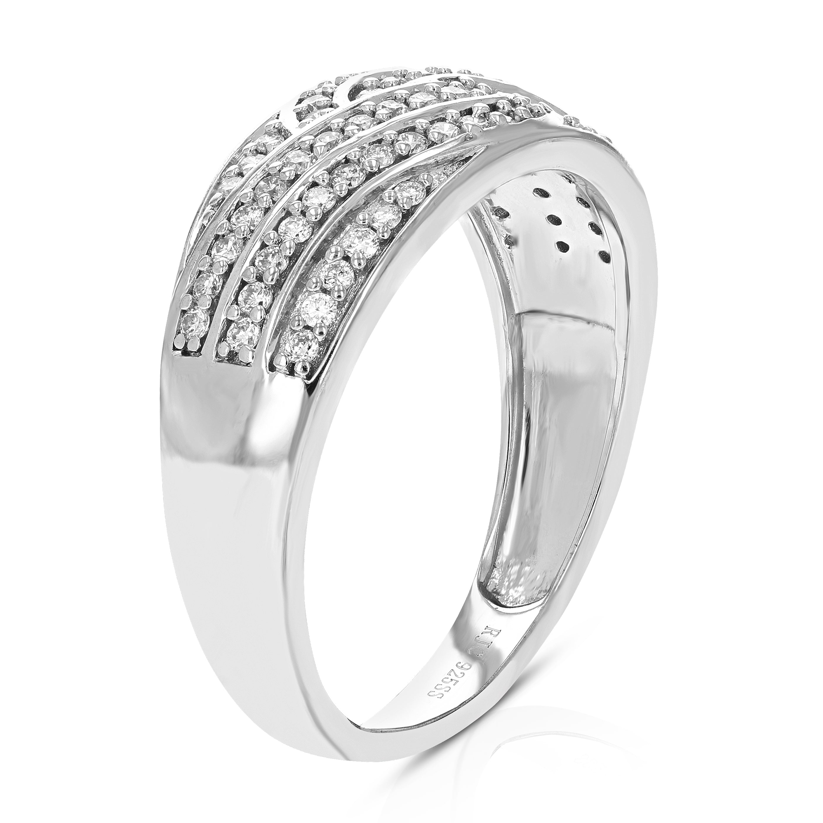 Cross Over Twisted Layer Wedding Band