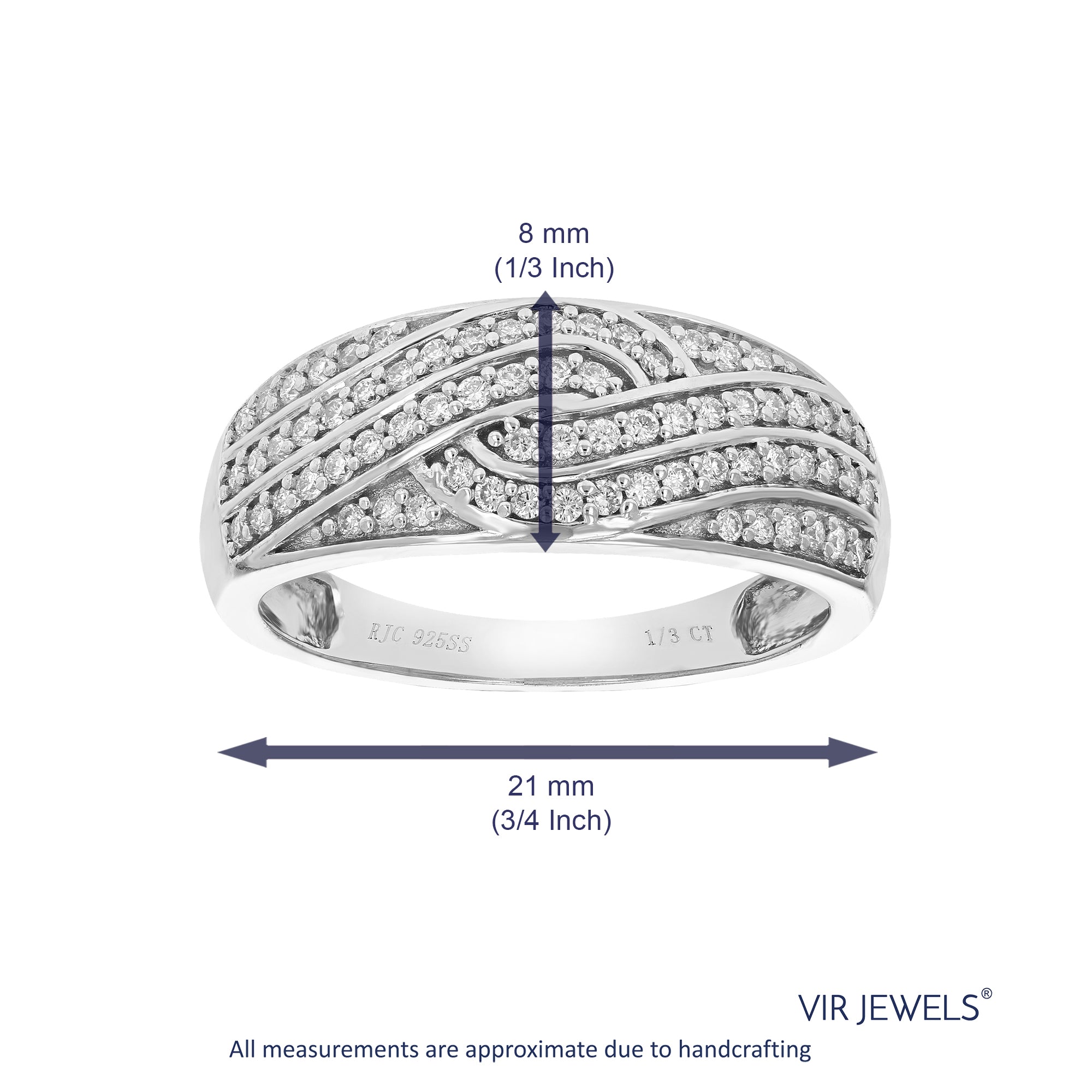 Cross Over Twisted Layer Wedding Band