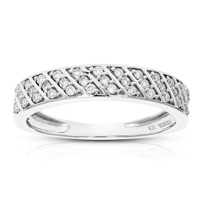 Three Bead Swirl Wedding Band