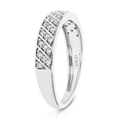 Three Bead Swirl Wedding Band