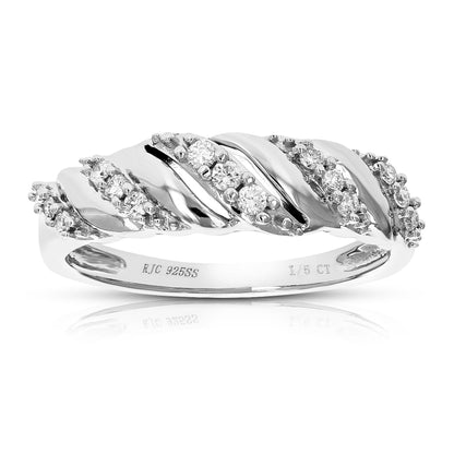 Diamond Wave Section Wedding Band