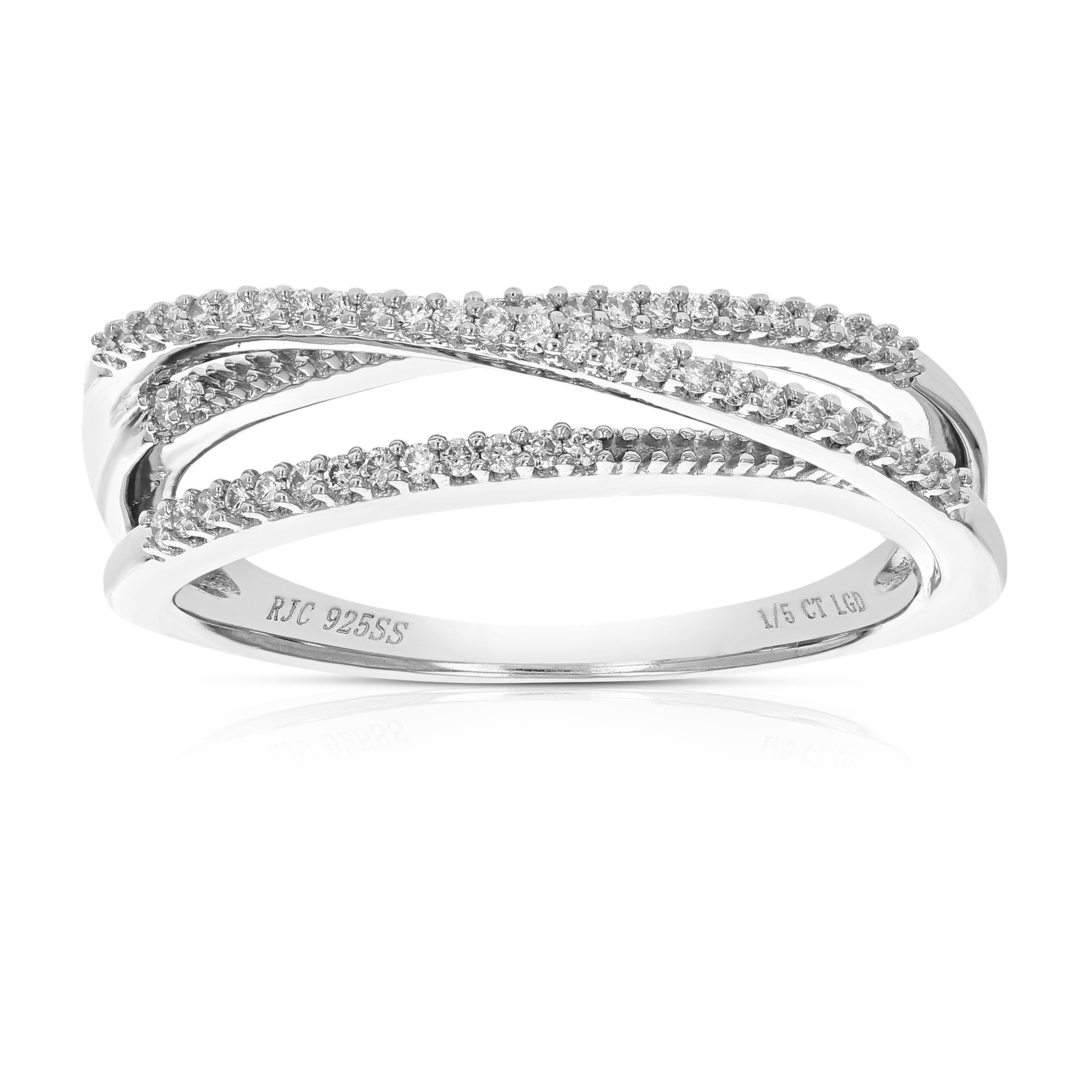 Diamond Cross Over Wedding Band