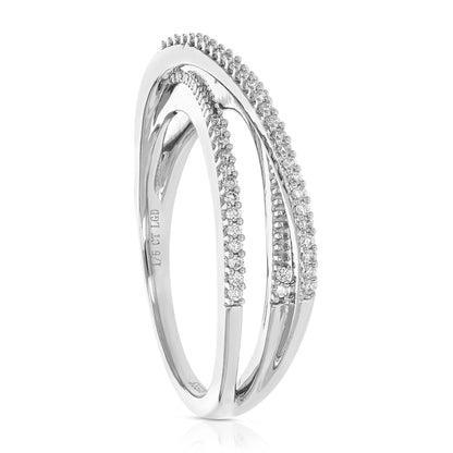 Diamond Cross Over Wedding Band