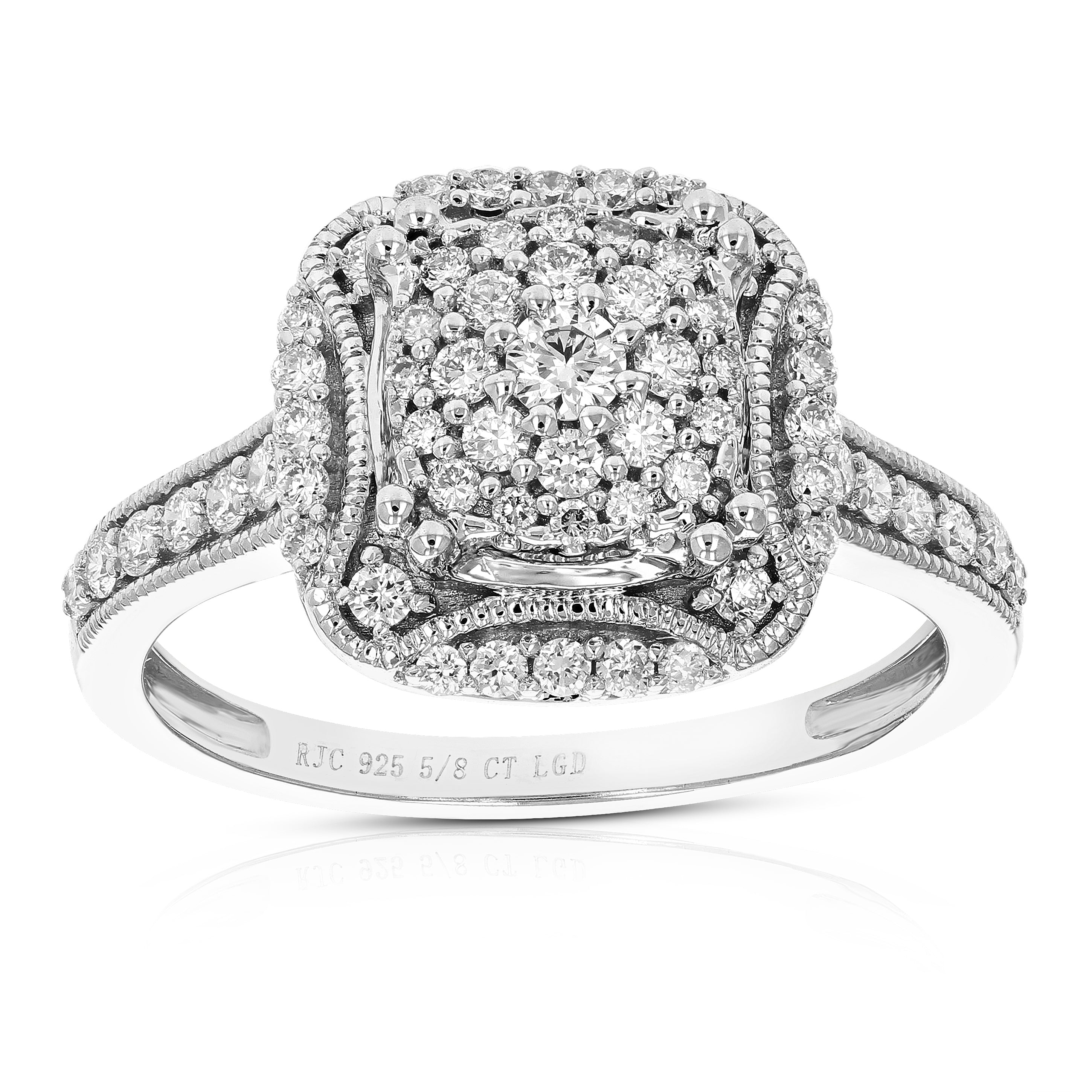 Cluster Cushion Diamond Engagement Ring