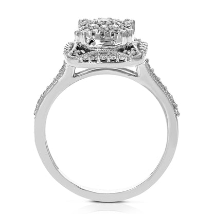 Cluster Cushion Diamond Engagement Ring