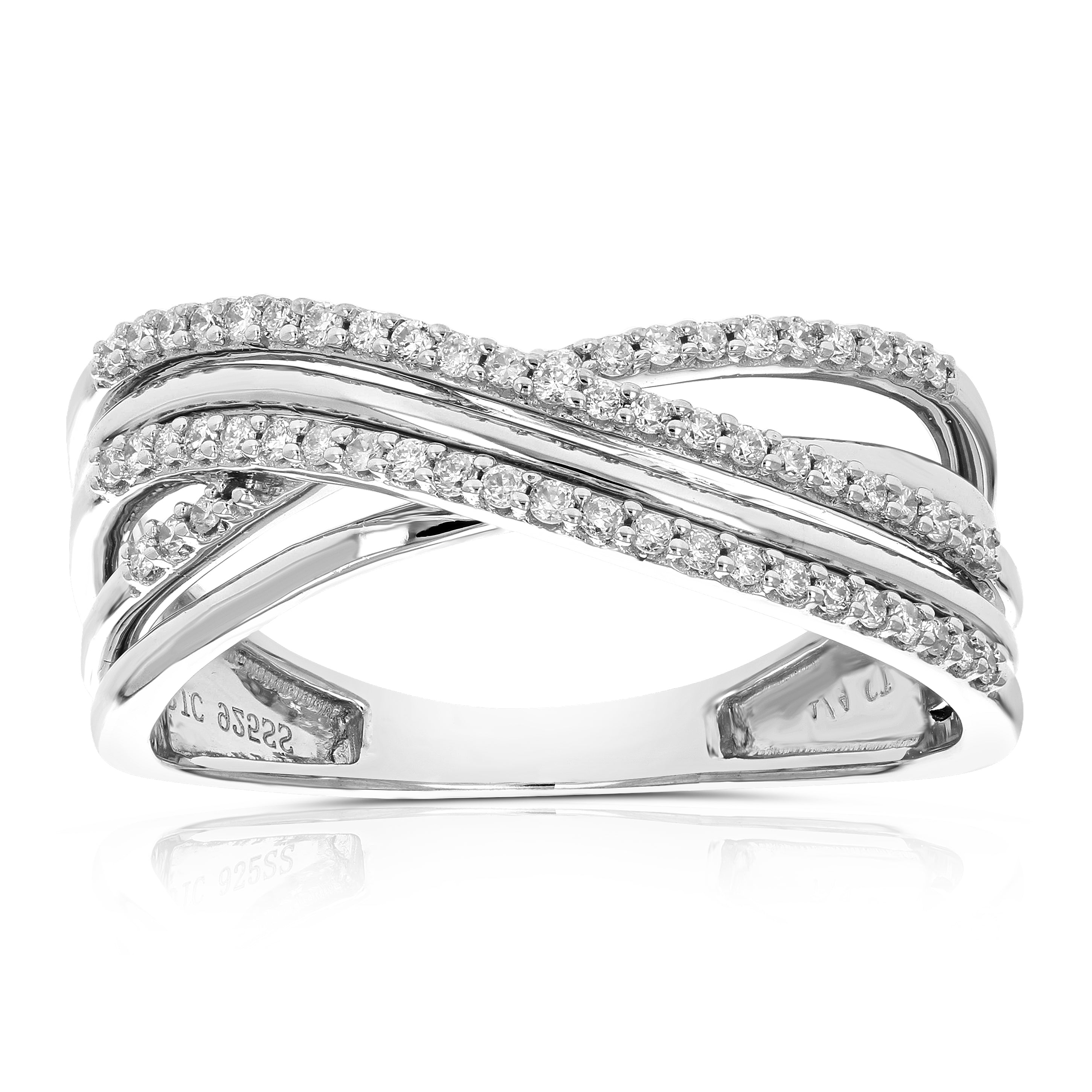 Diamond Overlap Row Wedding Band