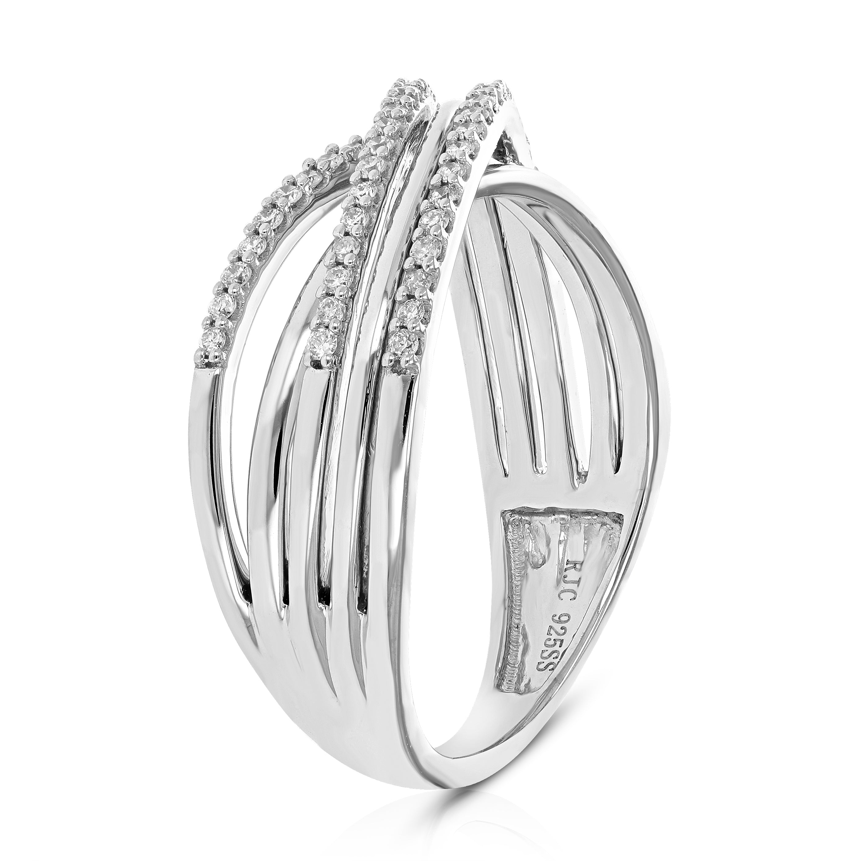 Diamond Overlap Row Wedding Band