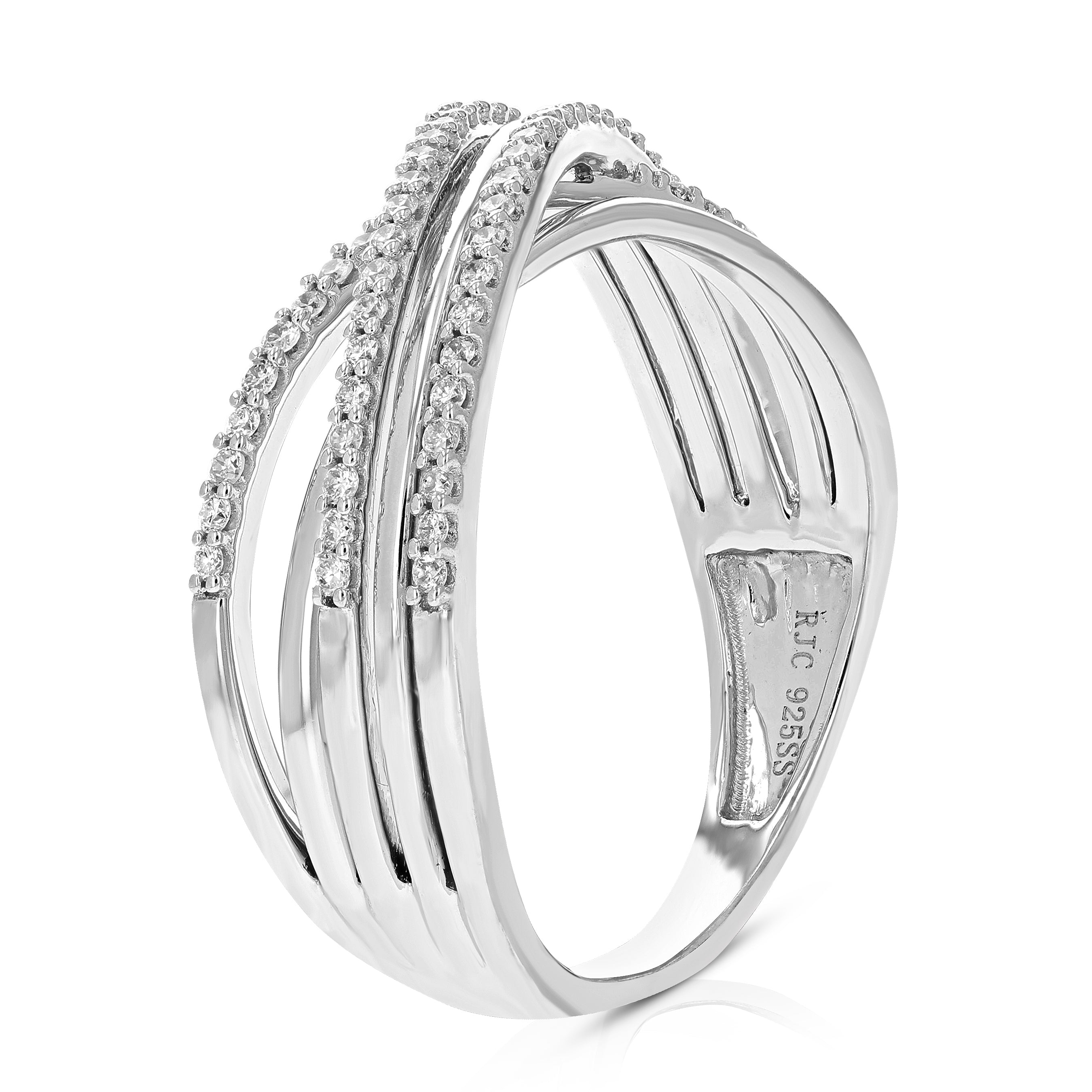 Diamond Overlap Row Wedding Band