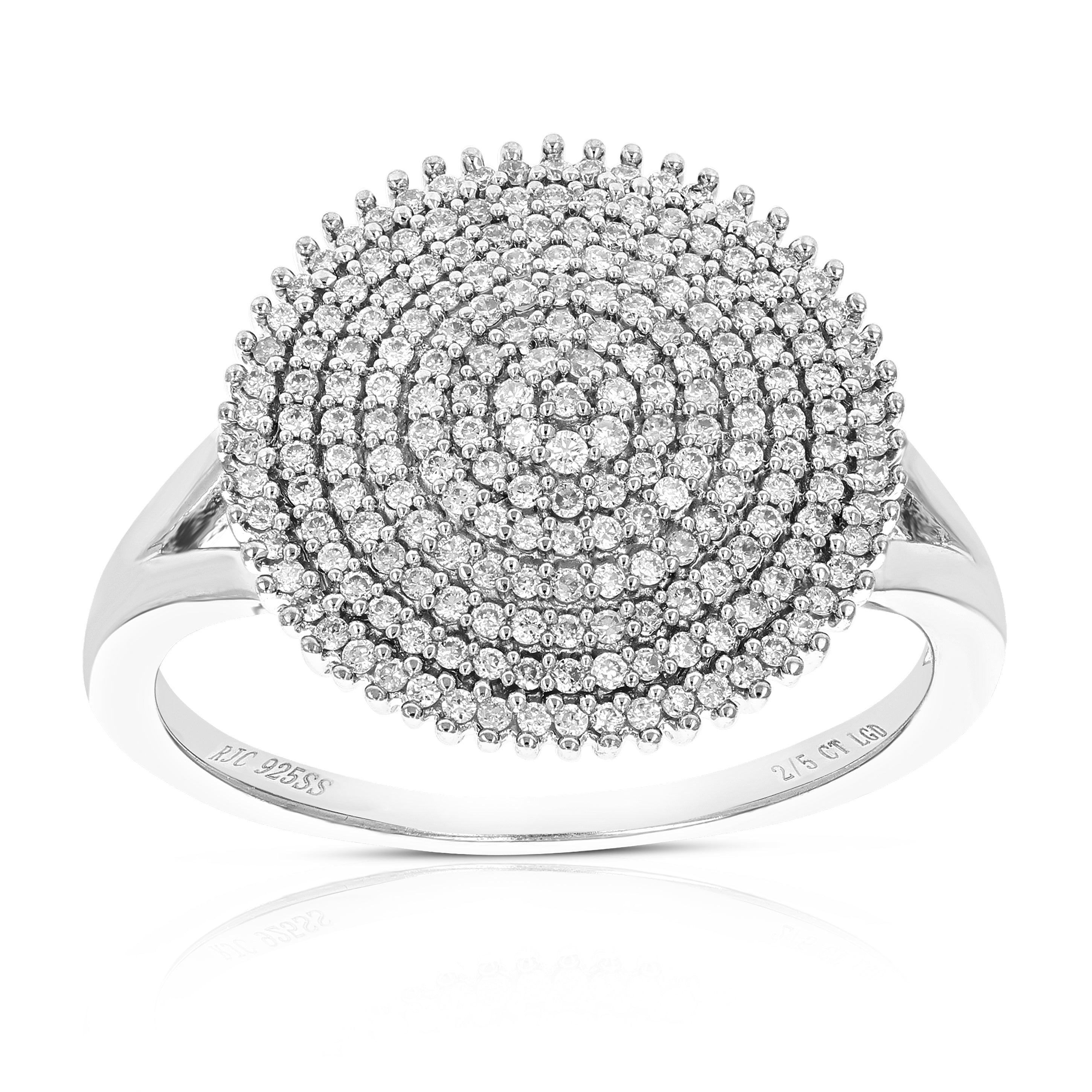 Round Beaded Diamond Engagement Ring