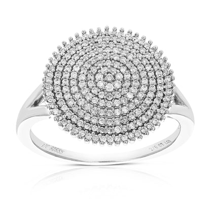 Round Beaded Diamond Engagement Ring