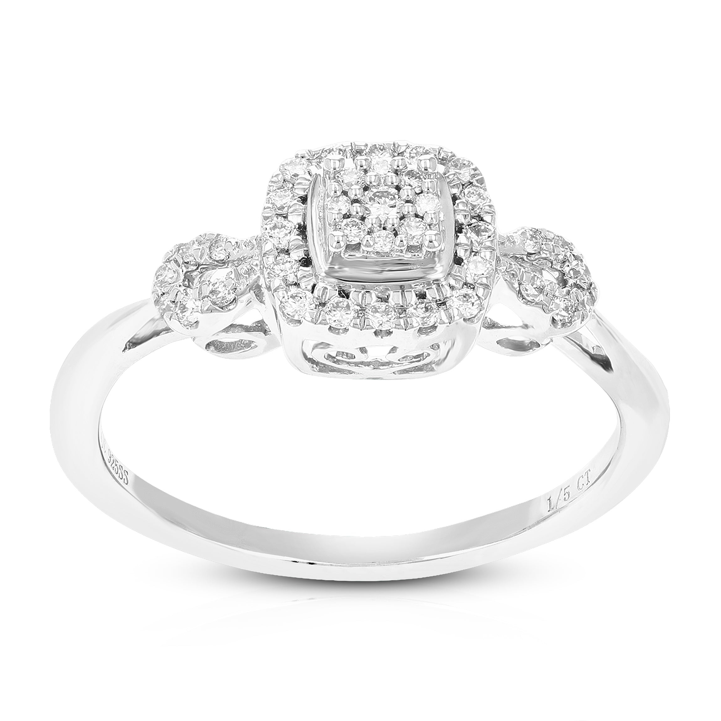 Three Stone Cushion Engagement Ring