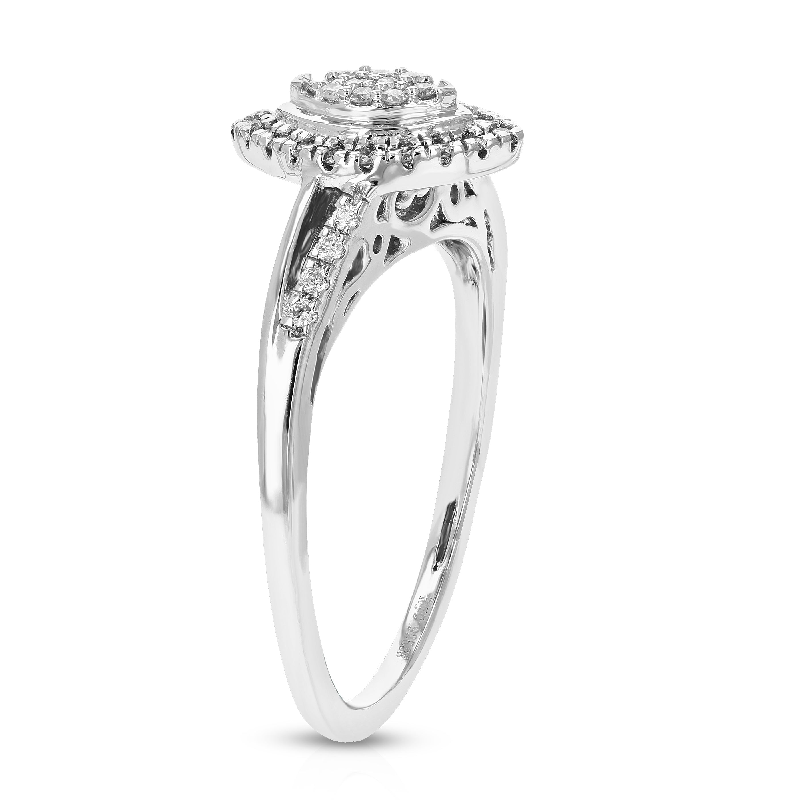 Cross Over Marquise Halo Engagement Ring