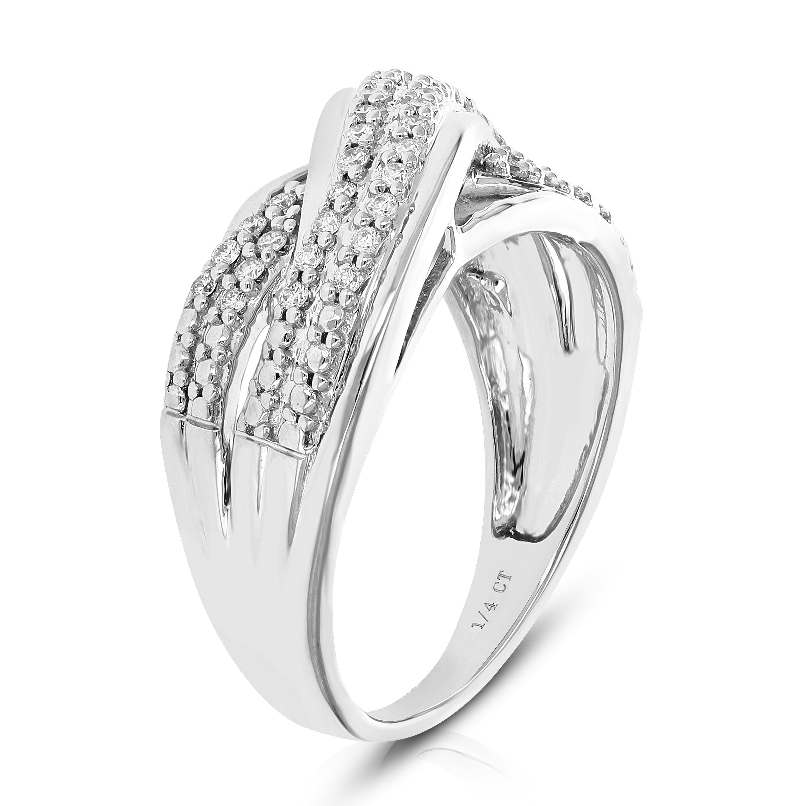 Diamond Wedding Cross Over Band