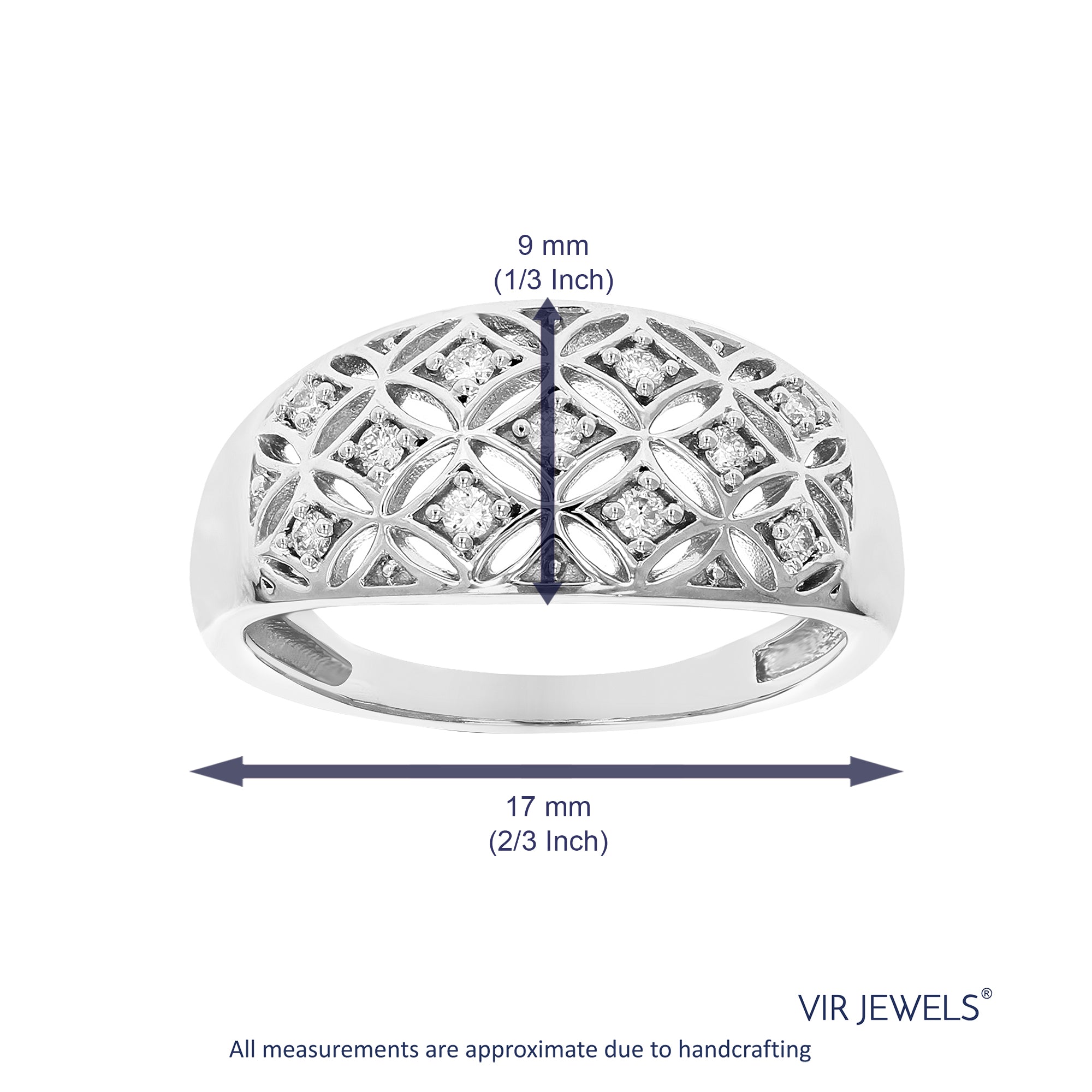 Floral Dome Diamond Wedding Band