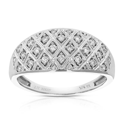 Dome Diamond Round Wedding Band