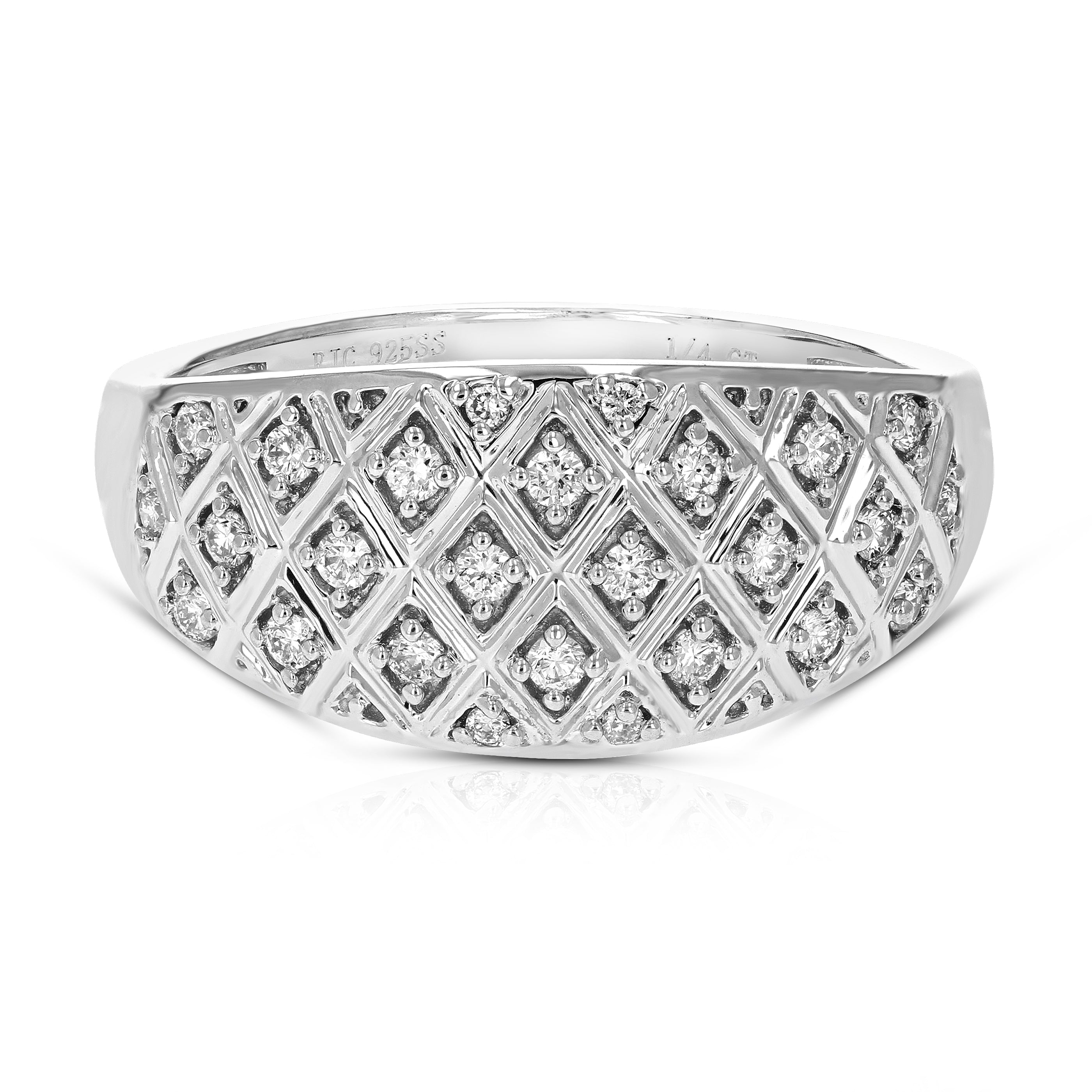 Dome Diamond Round Wedding Band