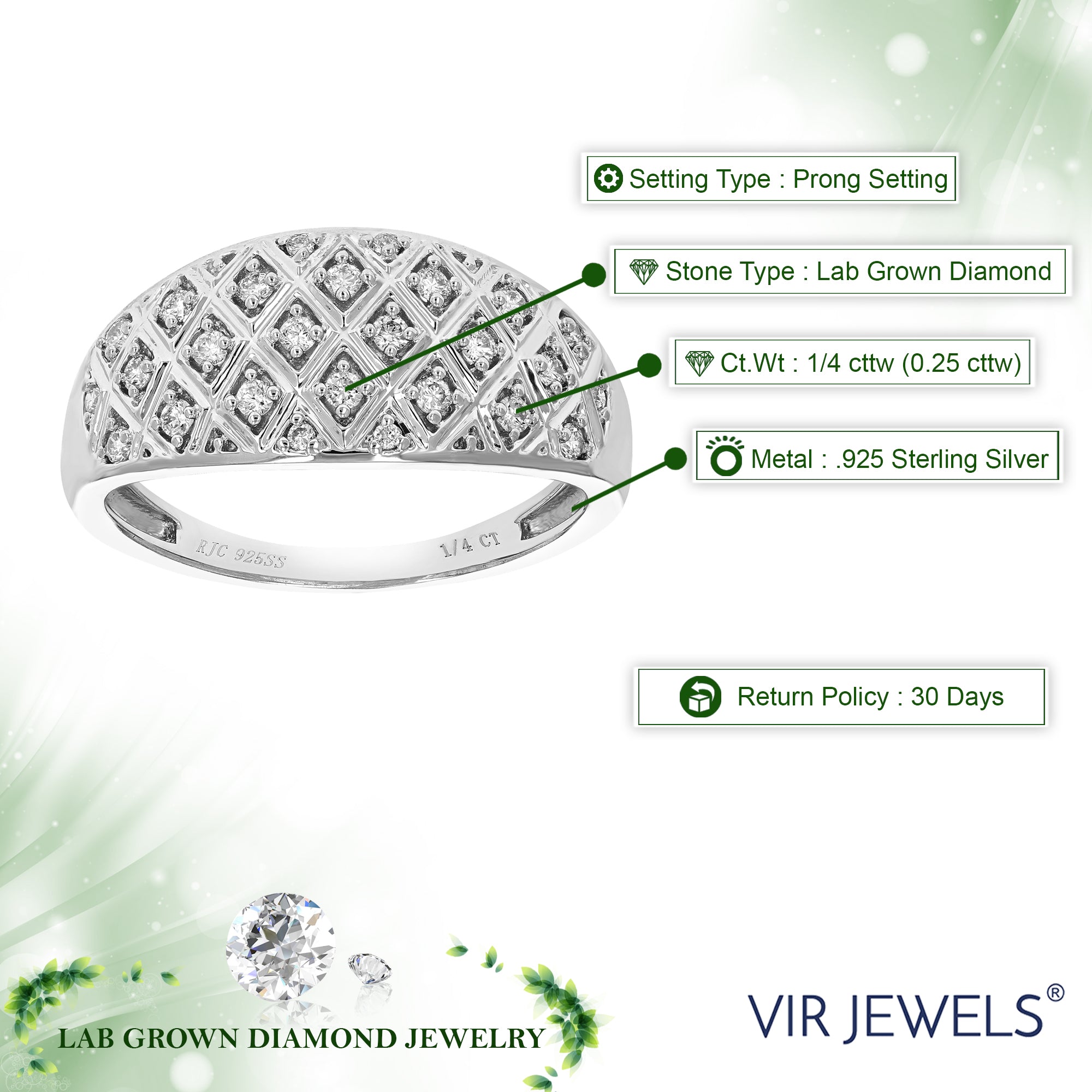 Dome Diamond Round Wedding Band