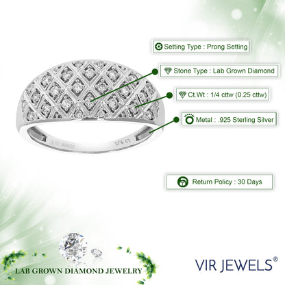 Dome Diamond Round Wedding Band