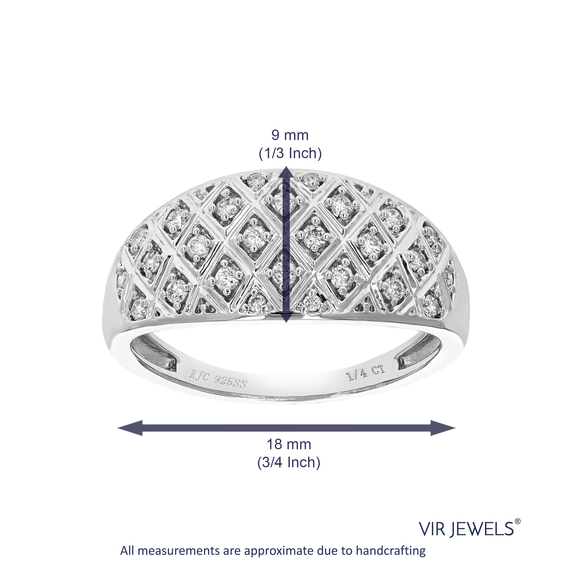 Dome Diamond Round Wedding Band