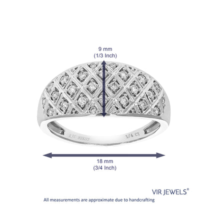 Dome Diamond Round Wedding Band