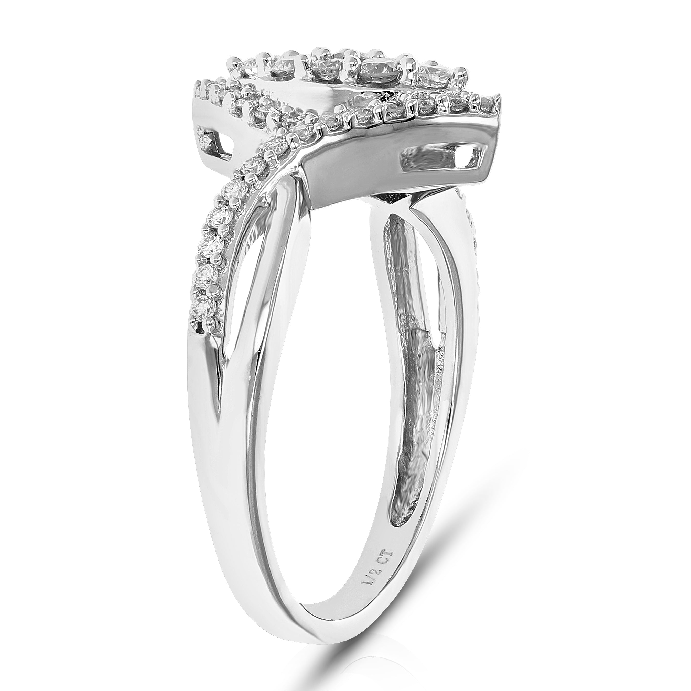 Twisted Marquise Halo Engagement Ring