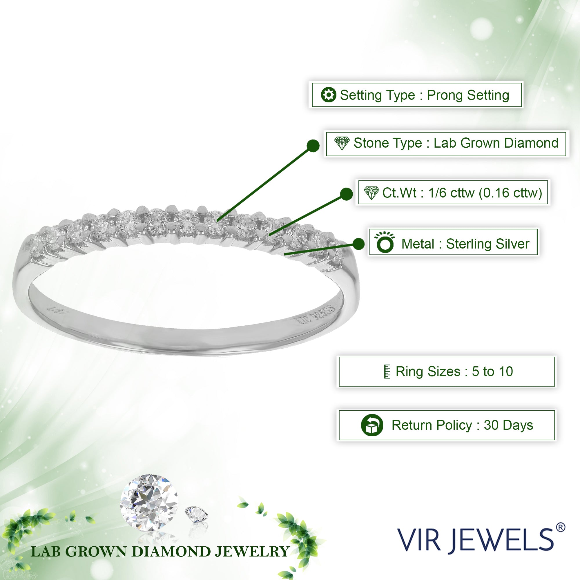 Prong Diamond Wedding Band