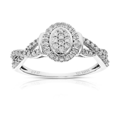 Twisted Oval Diamond Engagement Ring