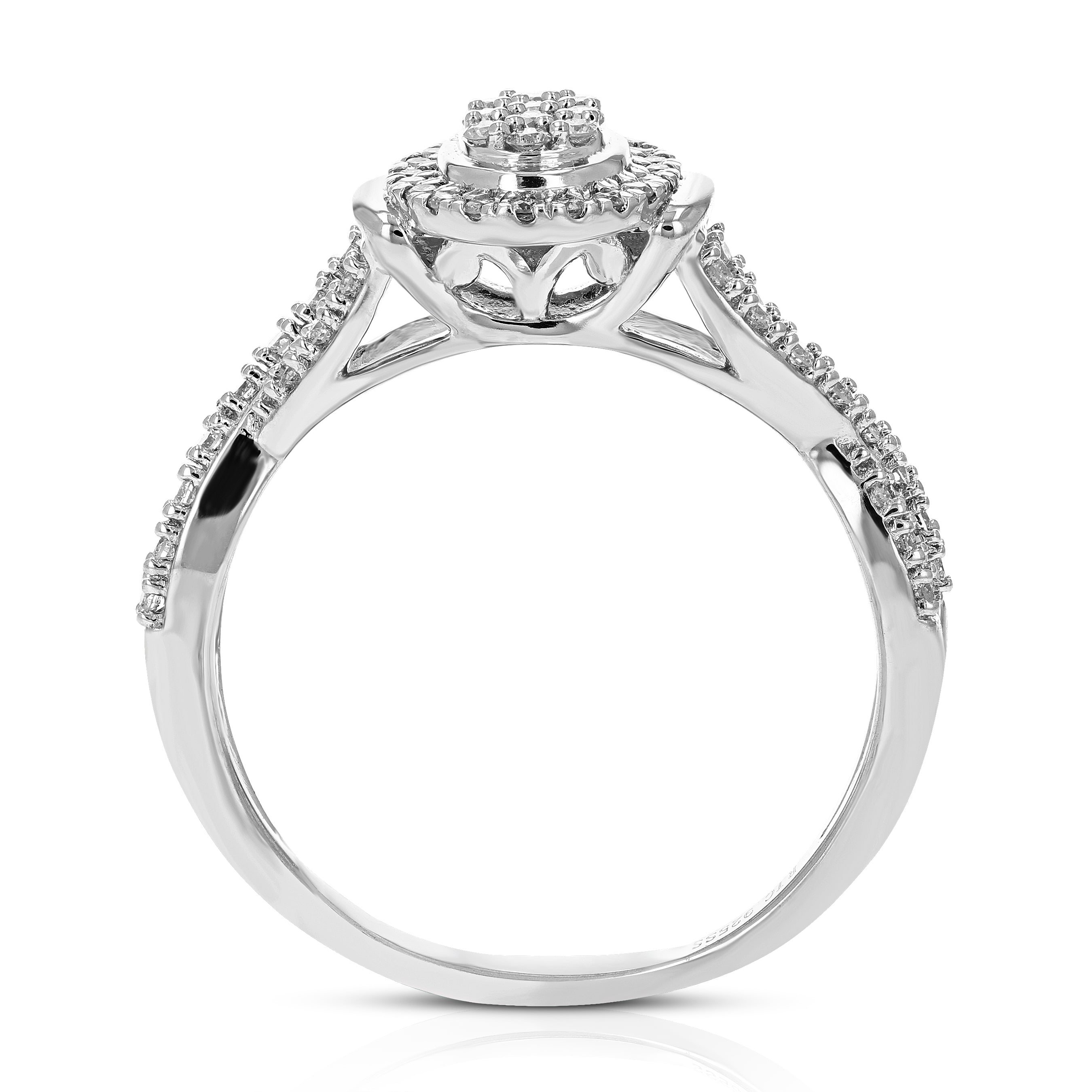 Twisted Oval Diamond Engagement Ring