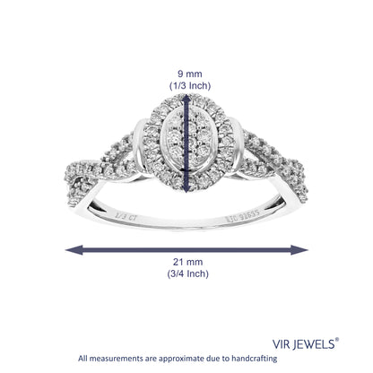 Twisted Oval Diamond Engagement Ring