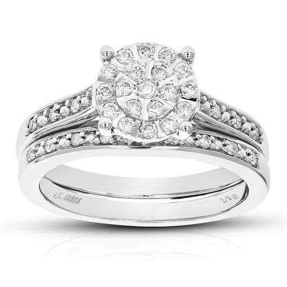 Round Halo Diamond Bridal Set