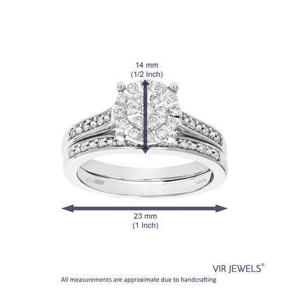 Round Halo Diamond Bridal Set