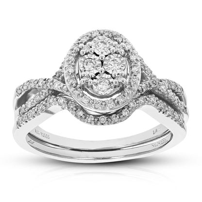 Oval Composite Diamond Bridal Set