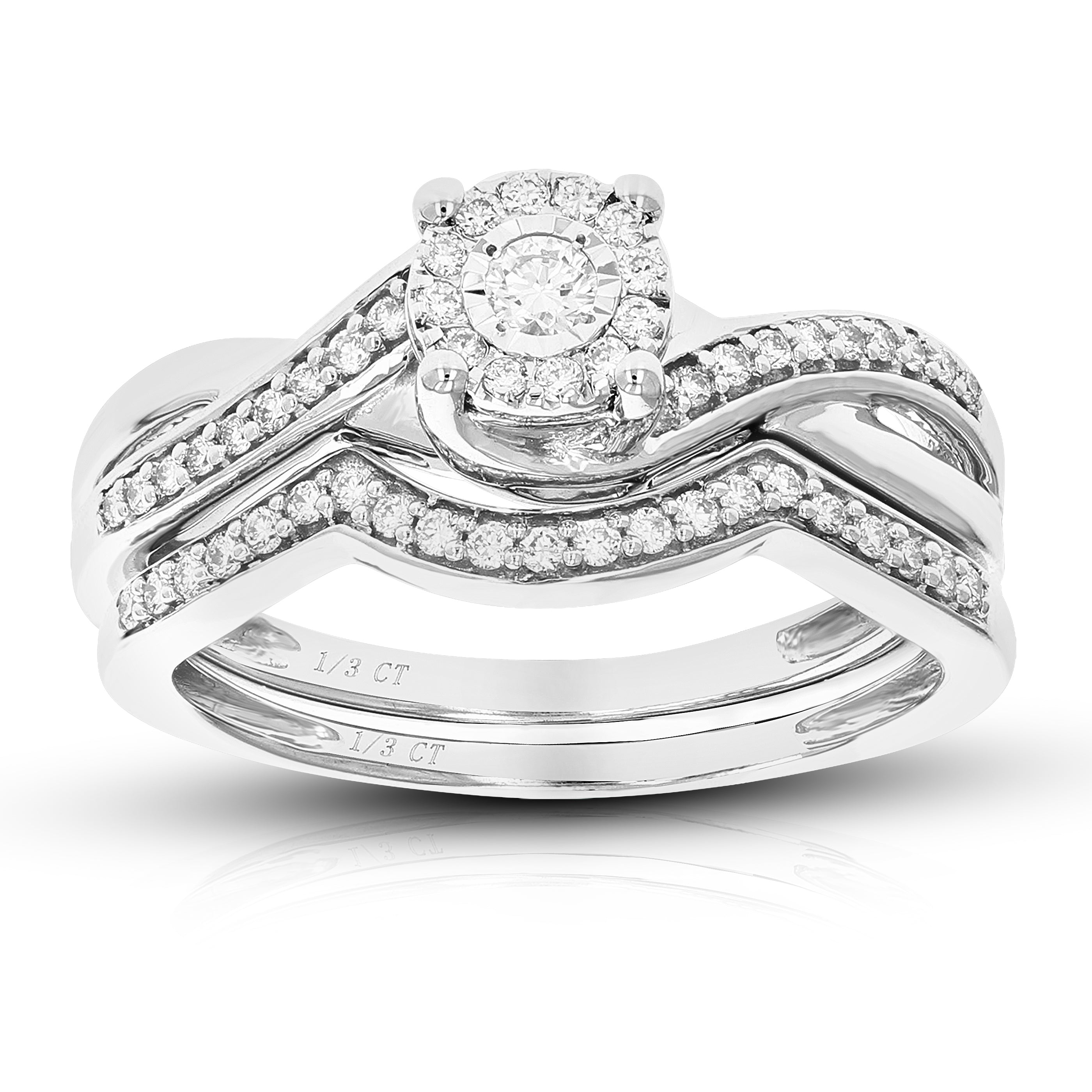 Twisted Halo Diamond Bridal Set