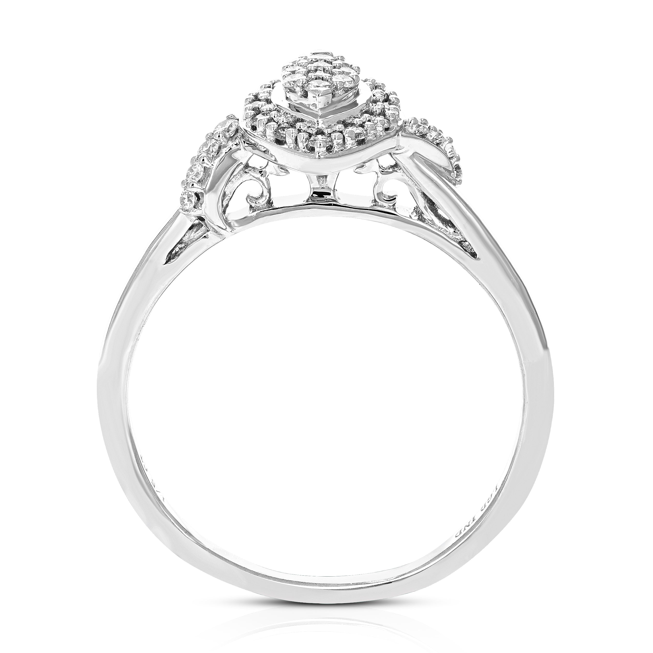 Marquise Cluster Diamond Engagement Ring