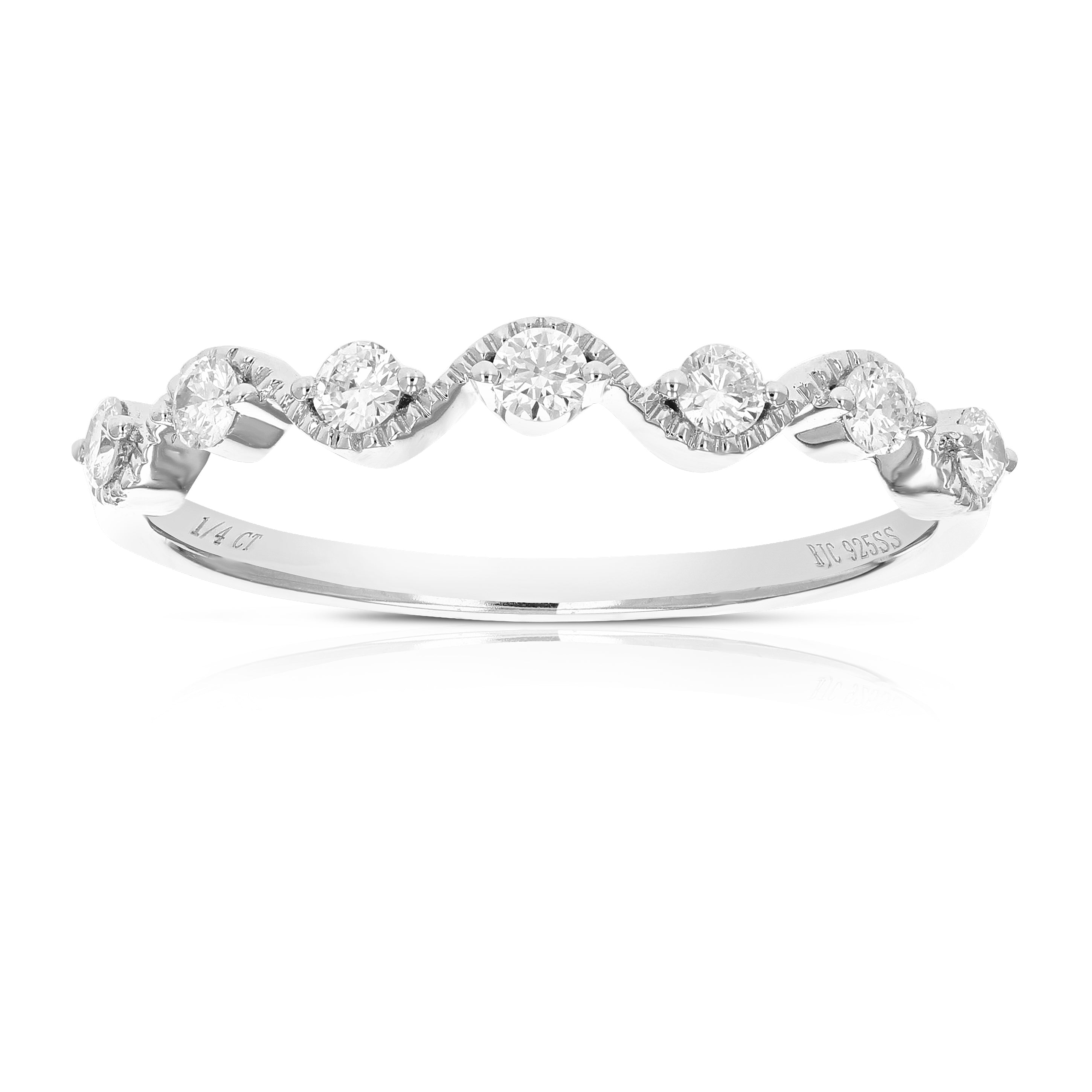 Diamond Swirl Wedding Band