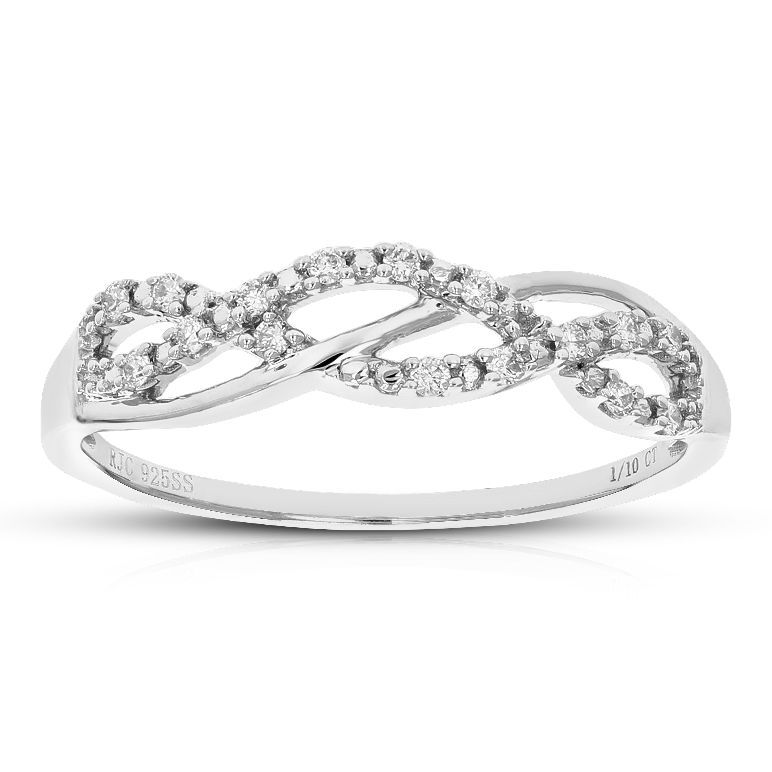 Diamond Infinity Twist Wedding Band