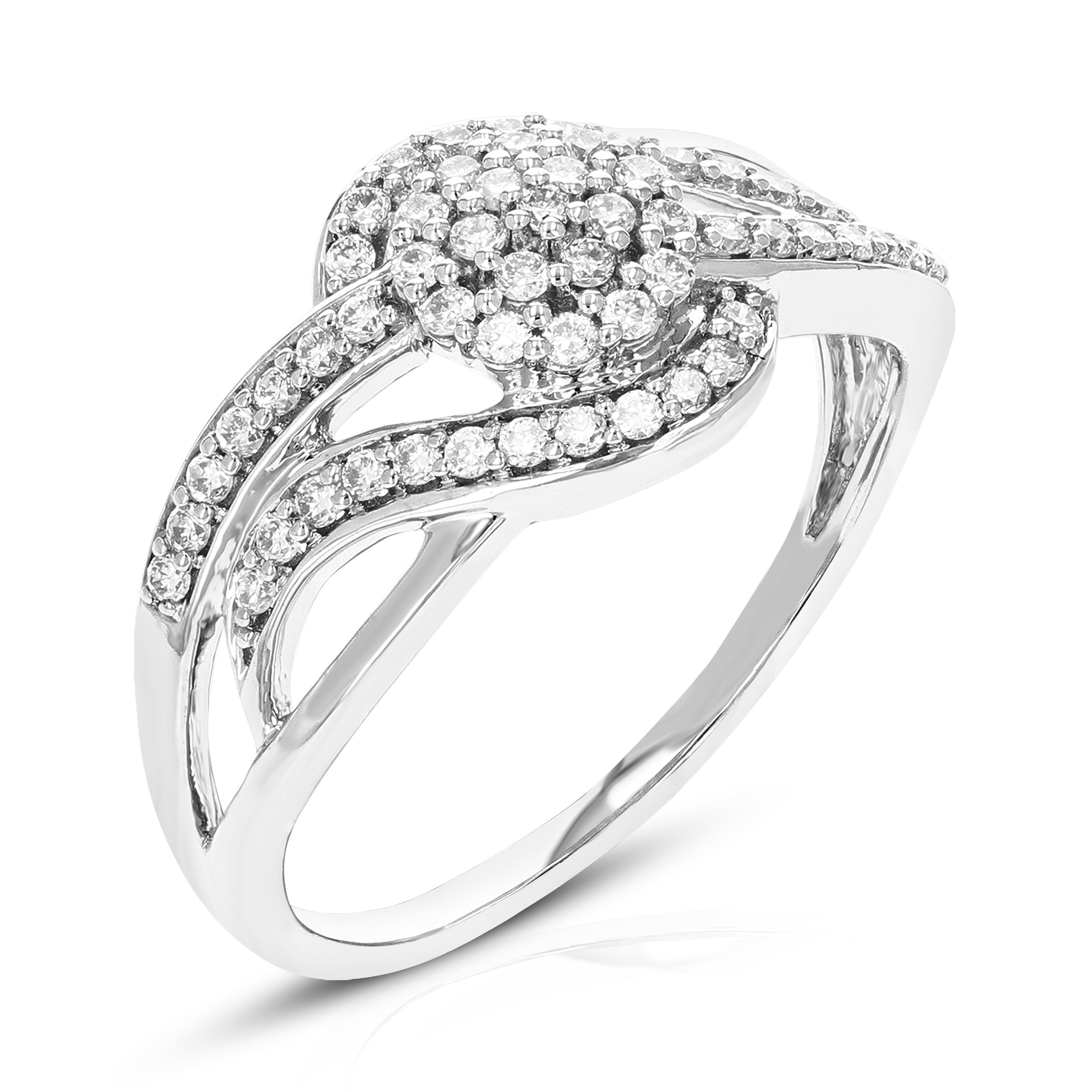 Diamond Braid Cluster Engagement Ring