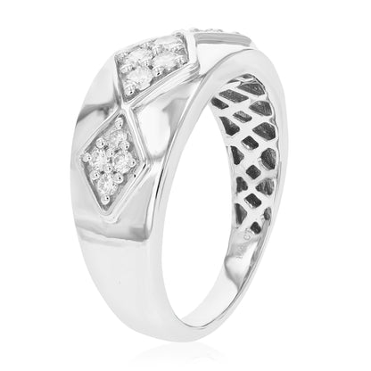 Three Cluster Diamond Wedding Band