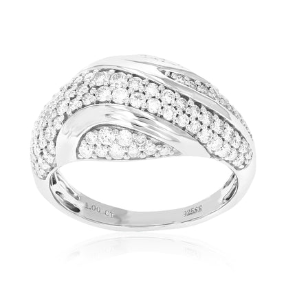 Curve Layer Diamond Wedding Band