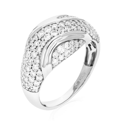 Curve Layer Diamond Wedding Band