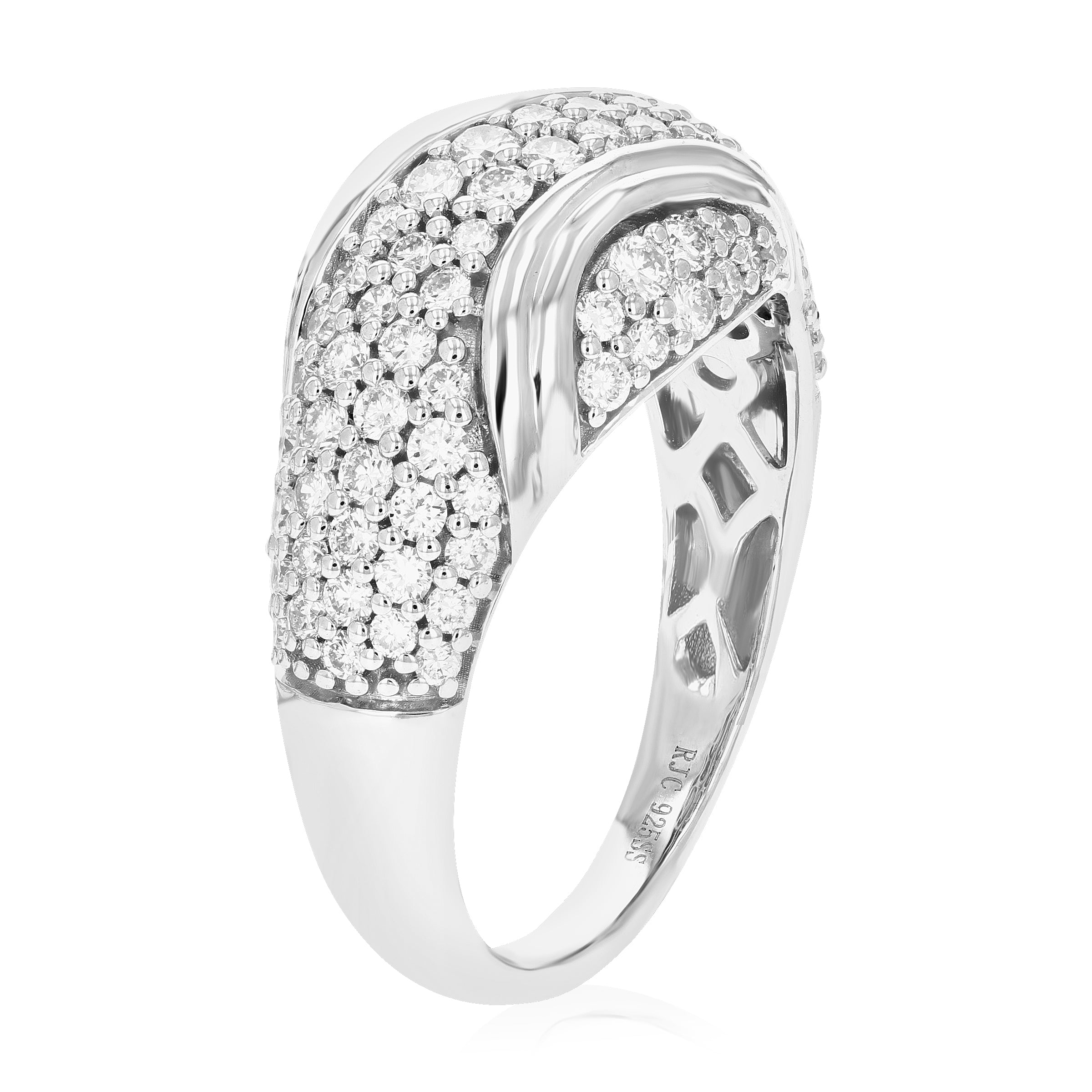 Curve Layer Diamond Wedding Band