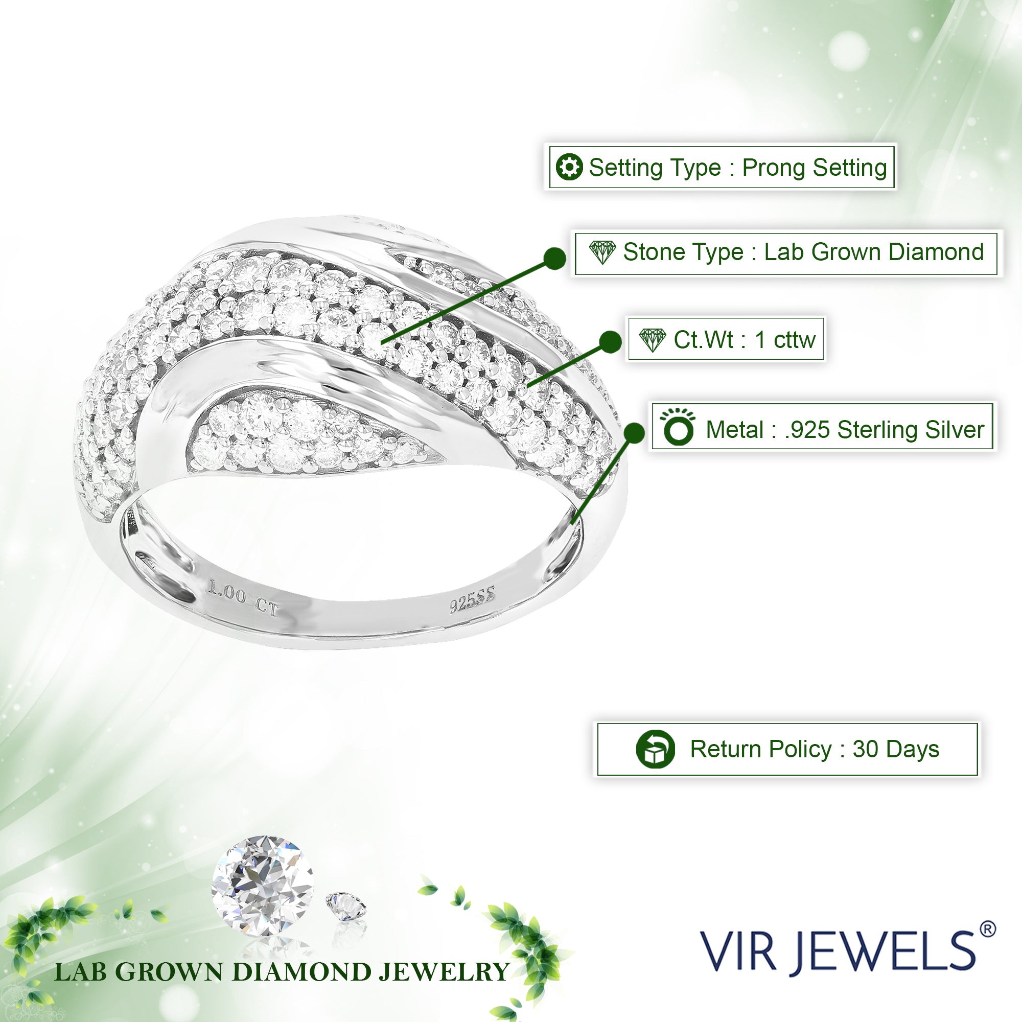 Curve Layer Diamond Wedding Band