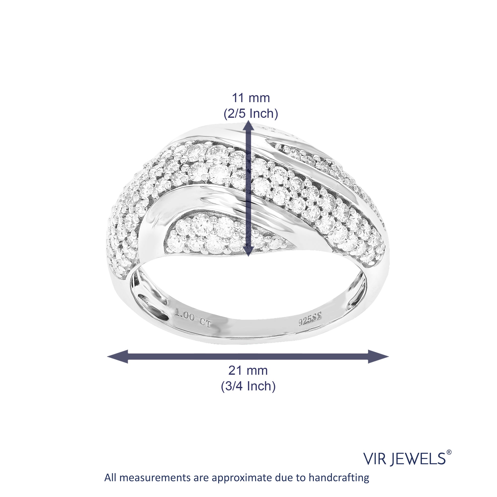 Curve Layer Diamond Wedding Band