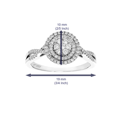 Diamond Round Halo Twisted Ring