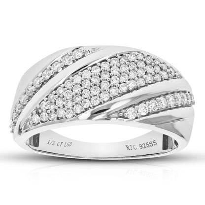 Multi Line Diamond Wedding Band