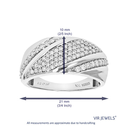 Multi Line Diamond Wedding Band