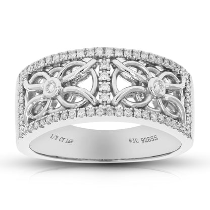 Clover Lace Diamond Wedding Band