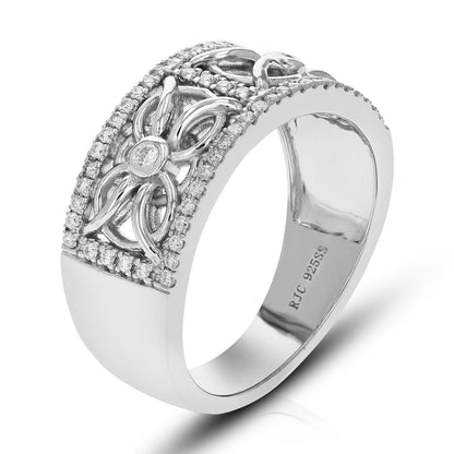 Clover Lace Diamond Wedding Band