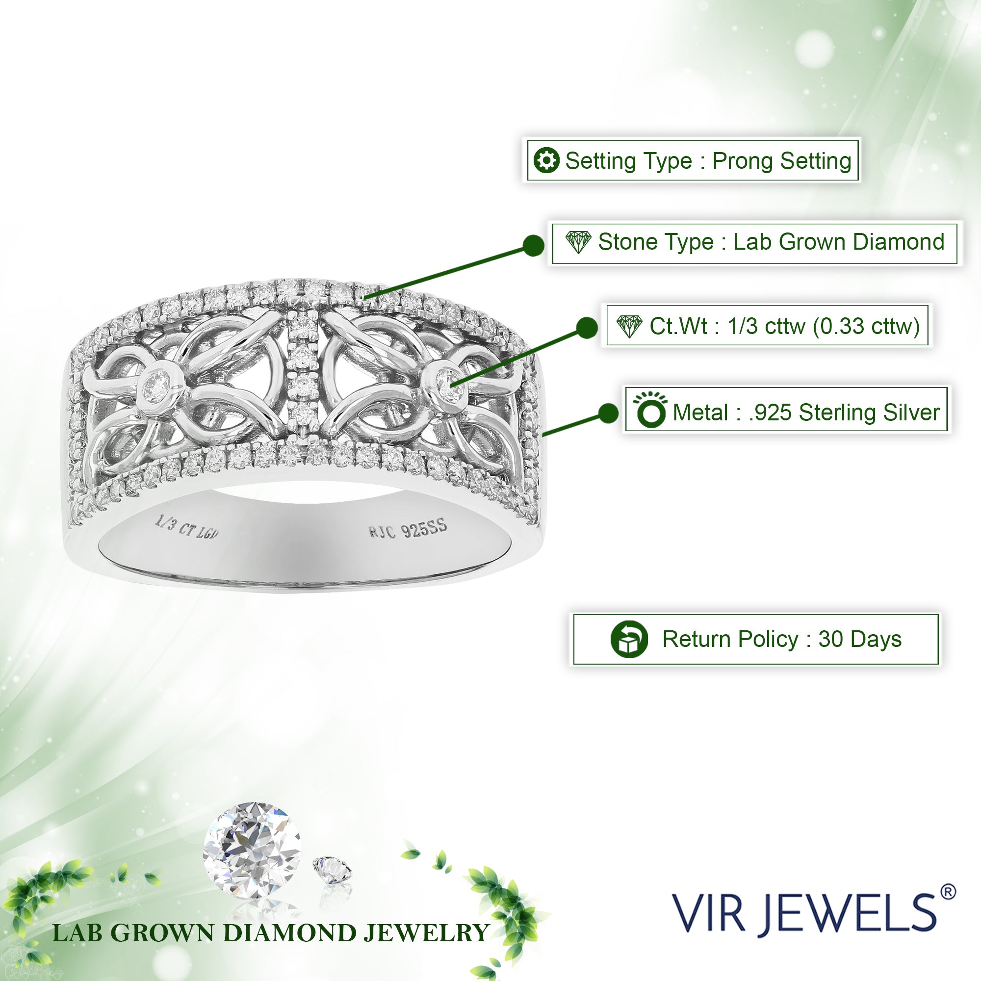 Clover Lace Diamond Wedding Band