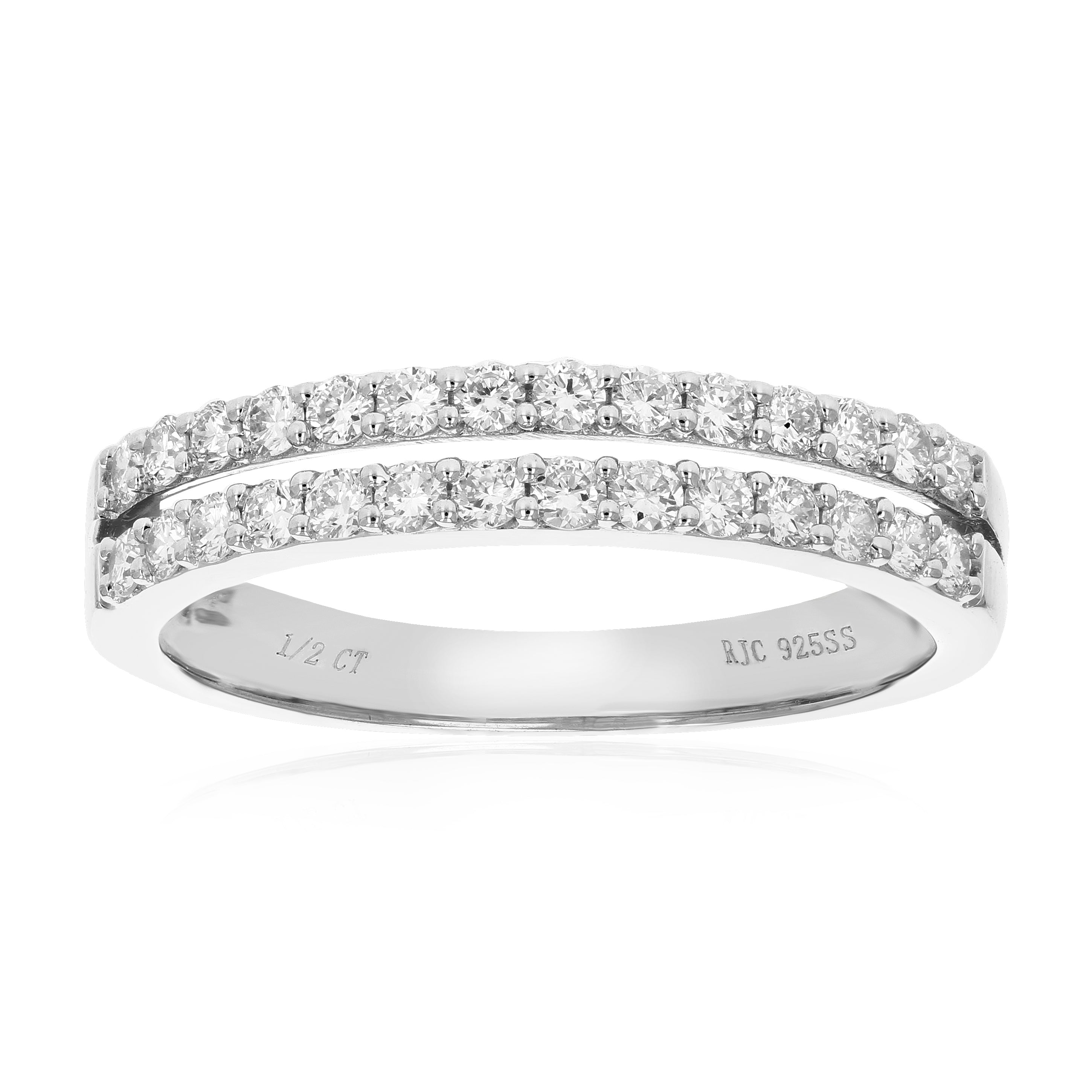 Double Row Diamond Wedding Band